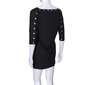 DARYL K KERRIGAN Snap Back Detail Deep Scoop Neck Dolman Sleeve Mini Tunic Top S